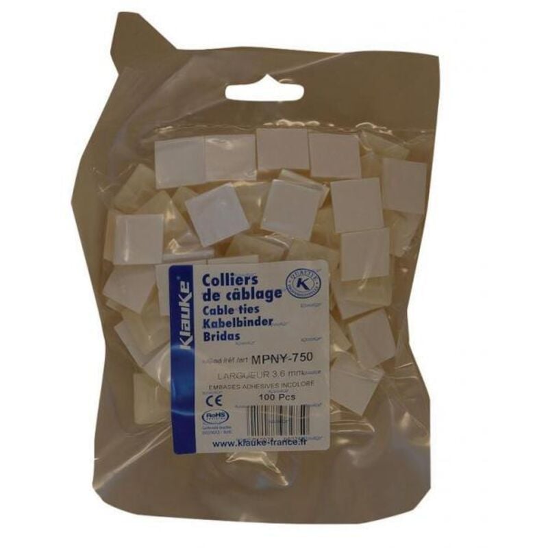 Klauke - Embase adhésive incolore pour collier