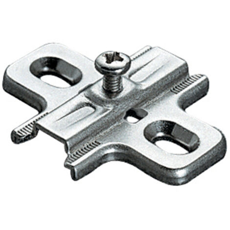 Embase cruciforme à visser type B2V3H 37x32mm réglable en hauteur 0mm finition argent - SALICE - B2V3H09/15