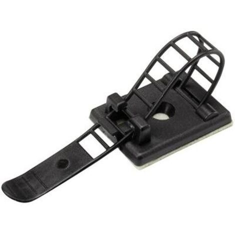 Embase de fixation Plage de Ø du faisceau: 16 mm (max) TRU COMPONENTS WCT-64 1206770 noir 25 pc(s)