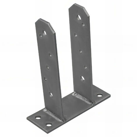 Fixtout – Embase pied de poteau zinguée à visser – Dimensions 71 x 200 x 5 mm – Pour fixation en béton – Usage intérieur avec humidité occasionnelle