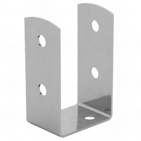 Fixtout – Embase pied de poteau en U zinguée à visser – Pour poteau rectangulaire – Dimensions 67 x 45 x 100 x 2,0 mm – Fixation durable béton