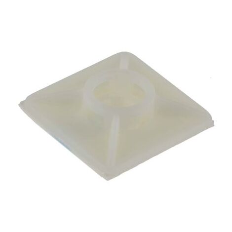 Embase pour serre-câbles RS PRO autoadhésive 26.3mm x 26,3 mm, Ø fixation 5.6mm ( Prix pour Sachet de 250 )