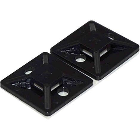 Embase pour serre-câbles RS PRO autoadhésive noire 19.5mm x 19,5 mm, Ø fixation 3.2mm ( Prix pour Sachet de 30 )