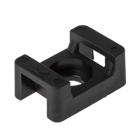 Embase pour serre-câbles RS PRO autoadhésive noire 23mm x 16 mm, Ø fixation 6.3mm ( Prix pour Sachet de 500 )