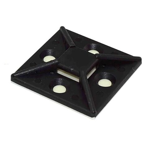 Embase pour serre-câbles RS PRO autoadhésive noire 38.5mm x 38,5 mm, Ø fixation 7.6mm ( Prix pour Sachet de 25 )