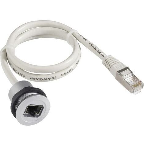 Embase RJ45 femelle Schlegel RRJRJ45150CM RJ45 embase femelle, mâle, droit Pôle: 8P8C gris 1 pc(s)