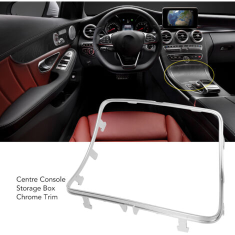 Embellecedor cromado para consola central - Modelo A2056830900 - ABS texturizado estilo deportivo. Compatible con Mercedes Clase C 205 (2015-2021).