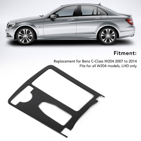Embellecedor de consola/portavasos de ABS negro para Mercedes Clase C W204 2007-2014