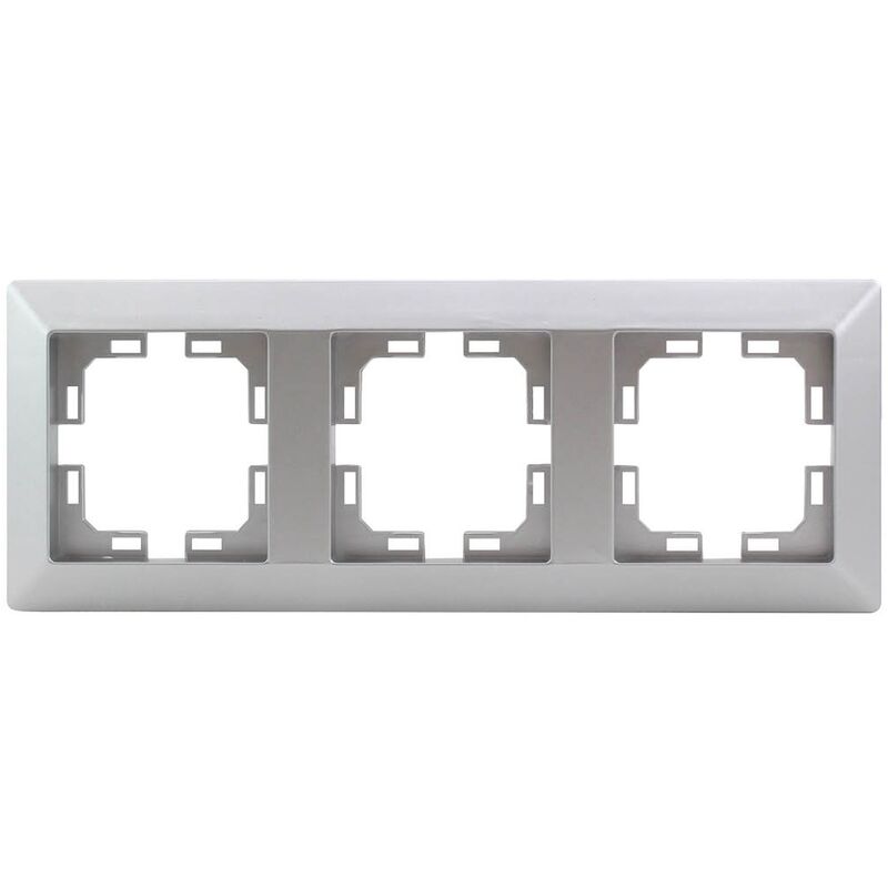 

Embellecedor de empotrar para 3 módulos/huecos Plata mate