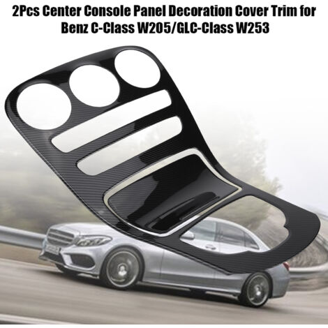 Embellecedor decorativo para la consola central de los Mercedes-Benz Clase C W205 y Clase GLC W253 (2015-2018)  Acabado en ABS de carbono