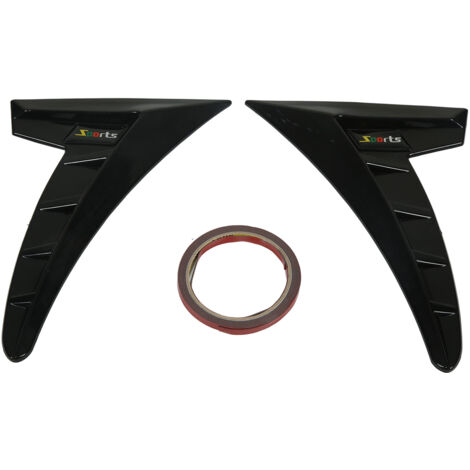 [Embellecedores de ventilación] Par de embellecedores laterales de ventilación estilo deportivo, TPU de alta resistencia, marco negro brillante, universales para vehículos.