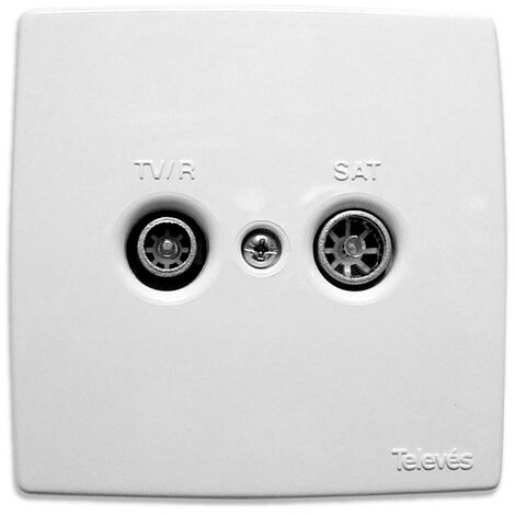 Embellisseur Blanc Plastique Pour Prise Double Televes