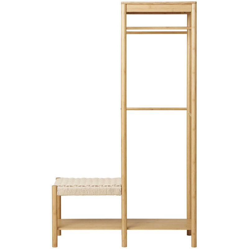 House Nordic - Vestiaire d'entrée en bambou et corde H165cm - Bois clair - Ember