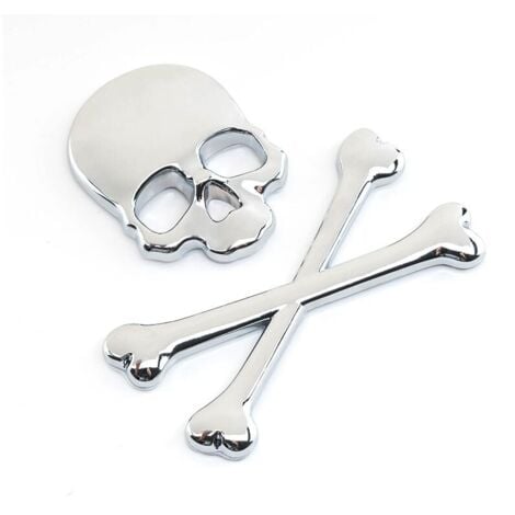 Emblema de metal 3D con diseño de calavera y esqueleto de la muerte para coche, motocicleta, calcomanías de estilo para coche, accesorios