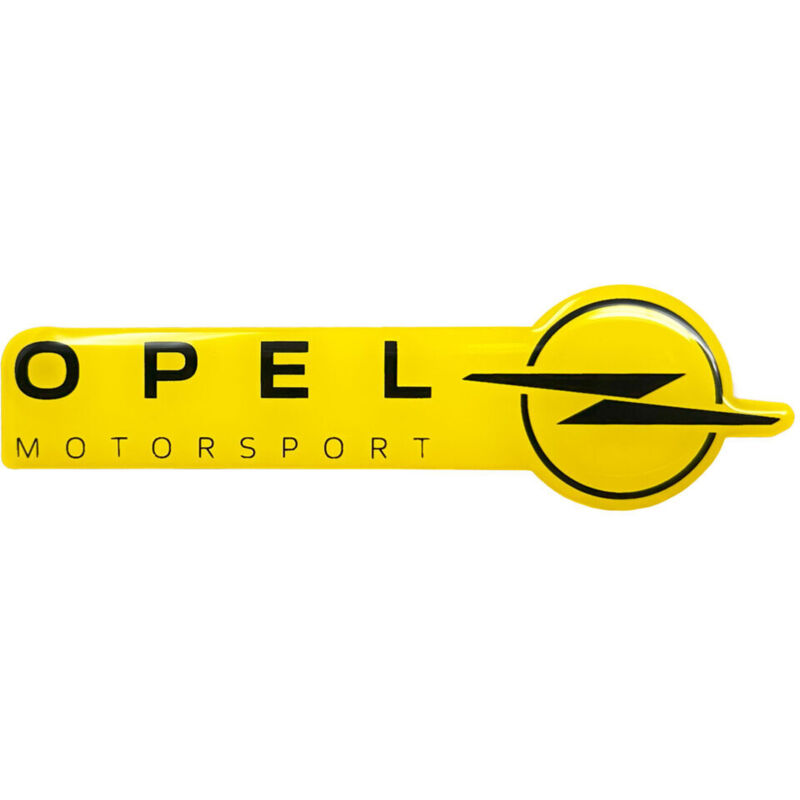 Emblema Fregio Adesivo 3D Opel Motorsport Ufficiale, 38 x 90 mm - Colore: GIALLO