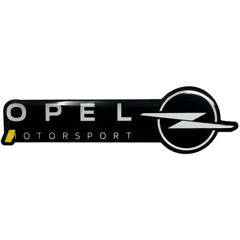Emblema Fregio Adesivo 3D Opel Motorsport Ufficiale, 38 x 90 mm - Colore: NERO