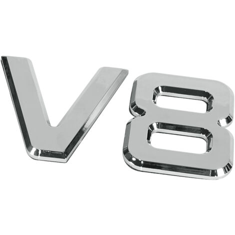Emblemi motore 3D cromati - 92x165 mm - V8