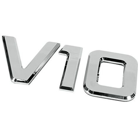 Emblemi motore 3D cromati - 92x210 mm - V10