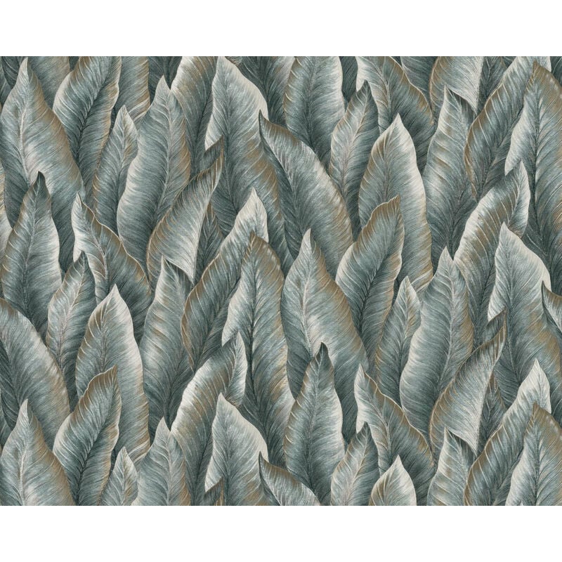 Embossed wallpaper wall Edem 420ST28 hot embossed non-woven wallpaper slightly textured with nature-inspired pattern glittering green pastel green