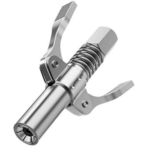 Embouchure de Pistolet à Graisse, Embout de Pompe à Graisse Raccord avec Double Poignée pour M6-M14 Graisseur Moins d'effort Lors du Graissage 1/8" NPT Compatible Tous Pompes à Graisse Types