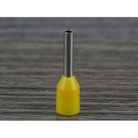 Embout à sertir 1mm², Jaune, longueur 8mm