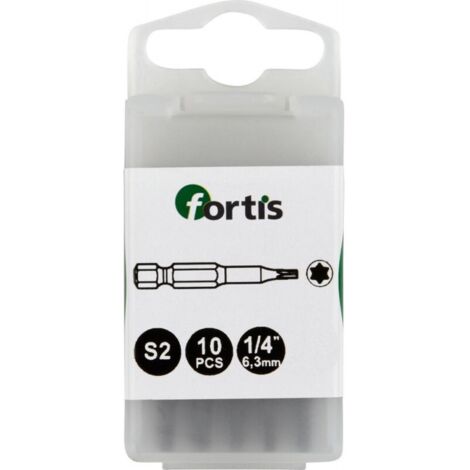 Embout Bit 1/4 DIN3126 E63 TX10x 50mm a10 unités FORTIS