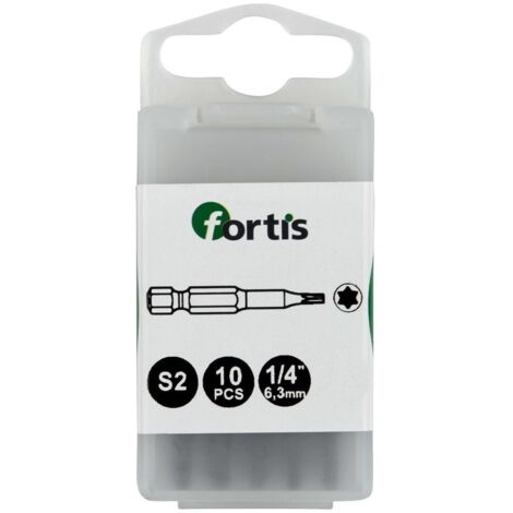 Embout Bit 1/4 DIN3126 E63 TX20x 50mm a10 unités FORTIS