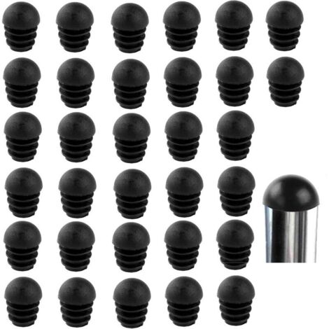 Embout Bouchons pour Tube de Chaise de Rond Noirs Embout Entrant Rond pour Pied de Chaise Embout pied de chaise Caoutchouc pied de chaise Protection 32 Pièces (16mm)
