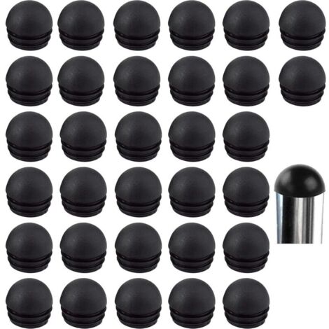Embout Bouchons pour Tube de Chaise de Rond Noirs Embout Entrant Rond pour Pied de Chaise Embout Pied de Chaise Caoutchouc Pied de Chaise Protection 32 Pièces (19mm)