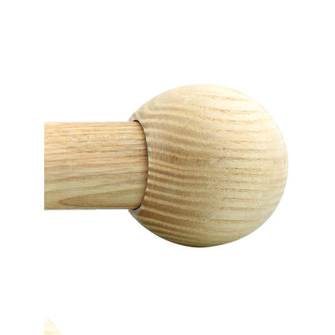 Embout Boule en Bois Naturel Ø28mm pour barre à rideaux - Boulet