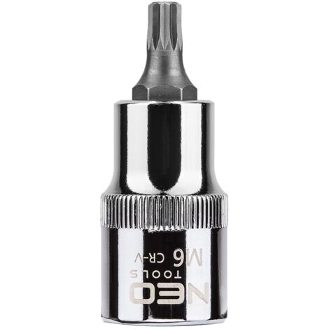 Embout cannelé sur douille de 1/2", M6 x 55 mm