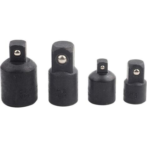 Embout Clé 1/4" 3/8" 1/2", Adaptateur Clé à Choc, 4pcs Douille Réducteur Embout Pour Clé à Douille, Convertisseur De Pilote De Douille Pour Conversions De Tournevis à Chocs Clés à Cliquet D'ext