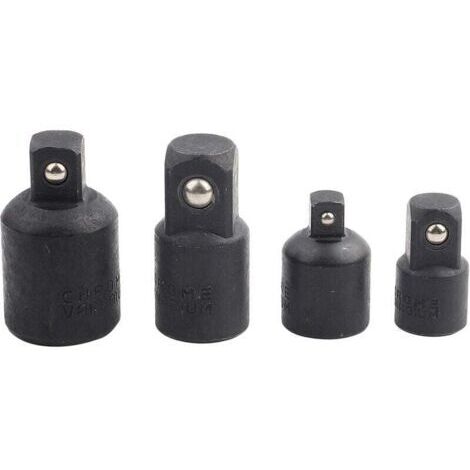 Embout Clé 1/4" 3/8" 1/2", Adaptateur Clé à Choc, 4pcs Douille Réducteur Embout Pour Clé à Douille, Convertisseur De Pilote De Douille Pour Conversions De Tournevis à Chocs Clés à Cliquet D'ext