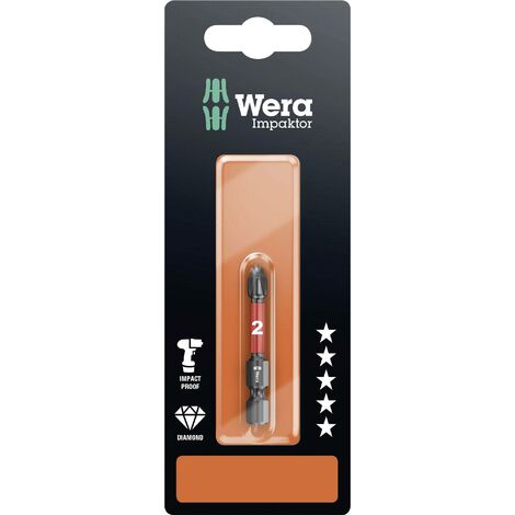 Embout cruciforme PH 2 Wera 05073956001 Acier à outils allié, revêtement diamanté Forme (embouts): F 6.3 1 pc(s) C94999