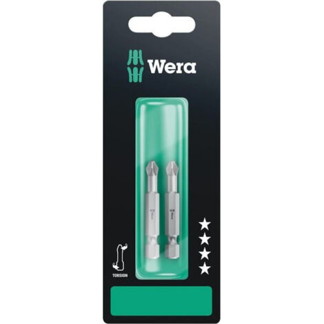 Embout cruciforme PZ 2 Wera 05134385001 Acier à outils extra-rigide Forme (embouts): F 6.3 2 pc(s) C98468