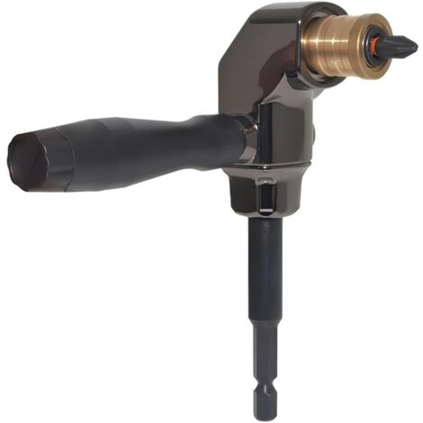 Embout d'angle pour visseuse sans fil, boîtier tout en métal, engrenage d'angle avec poignée ABS amovible, foret d'angle à 90 degrés pour visseuse à percussion
