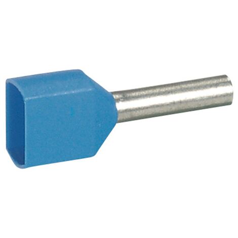 embout de cablage 2 x 0.75 mm2 - bleu - legrand starfix - lot de 100