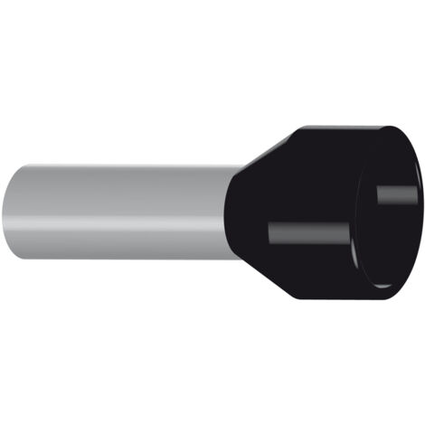 Embout de câblage isolé pour fil souple section 25mm² - noir - collerette isolante - Sachet de 50 pièces
