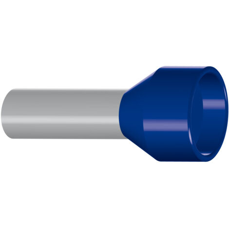 Embout de câblage isolé pour fil souple section 50mm² - bleu - collerette isolante - Sachet de 50 pièces