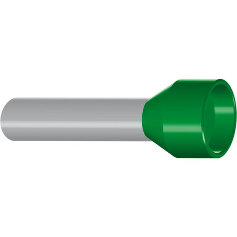 Embout de câblage isolé pour fil souple section 6mm² - vert - collerette isolante - Sachet de 100 pièces