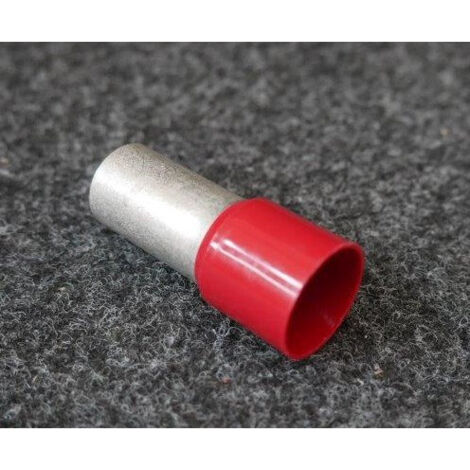 Embout de cablage isolé rouge L44mm pour fil 95mm² max Ø 14.7mm broche 25mm Ferrule (à l'unité)
