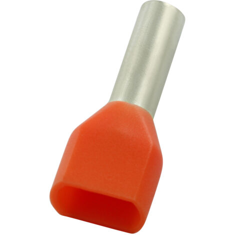 Embout de câblage RS PRO, 2 x 0.5mm², Orange, longueur 8mm, 2 entrées