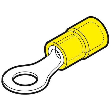 Embout de câble jaune avec œil pour vis de 4 mm (100 pièces)