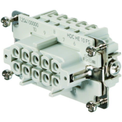 Embout de connecteur Weidmuller série HE, 10 contacts , 16A, Femelle ( Prix pour 1 )