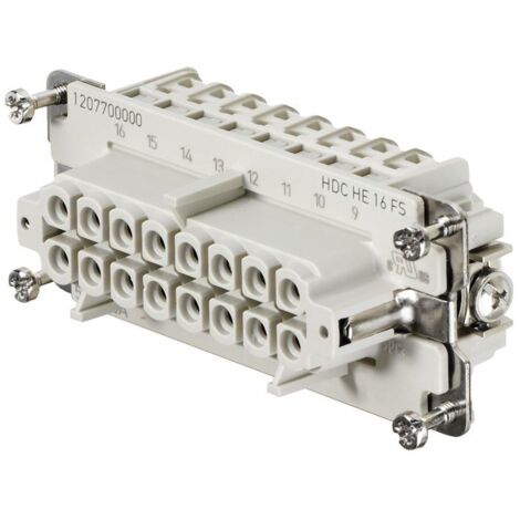 Embout de connecteur Weidmuller série HE, 16 contacts , 16A, Femelle ( Prix pour 1 )