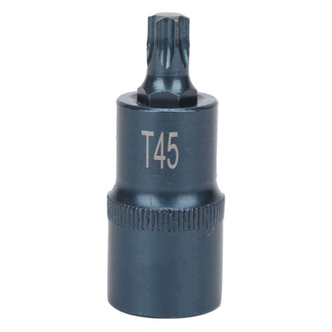 Embout de Douille Étoile Anti-Rouille Haute Précision Acier Alliage S2 Bleui Prise Plastique 1/2X55XT45