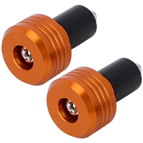 Embout de poignée de guidon de Moto, bouchons en aluminium, accessoires de curseur de Moto (Orange)