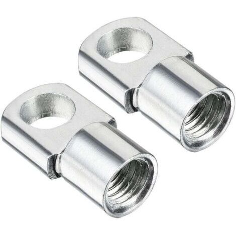 Embout de ressort à gaz M8 filetage intérieur 8 mm diamètre du trou acier A3 argent 2 pièces