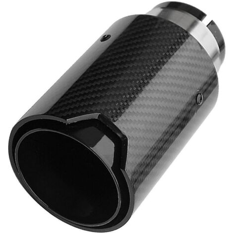 Embout de silencieux arrière en fibre de carbone noir brillant pour embouts de silencieux universels --