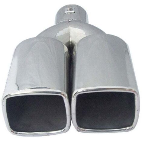 Embout de silencieux d'échappement de voiture, 1 pièce, double tuyau carré carré, en acier inoxydable chromé, entrée 2.5 pouces US